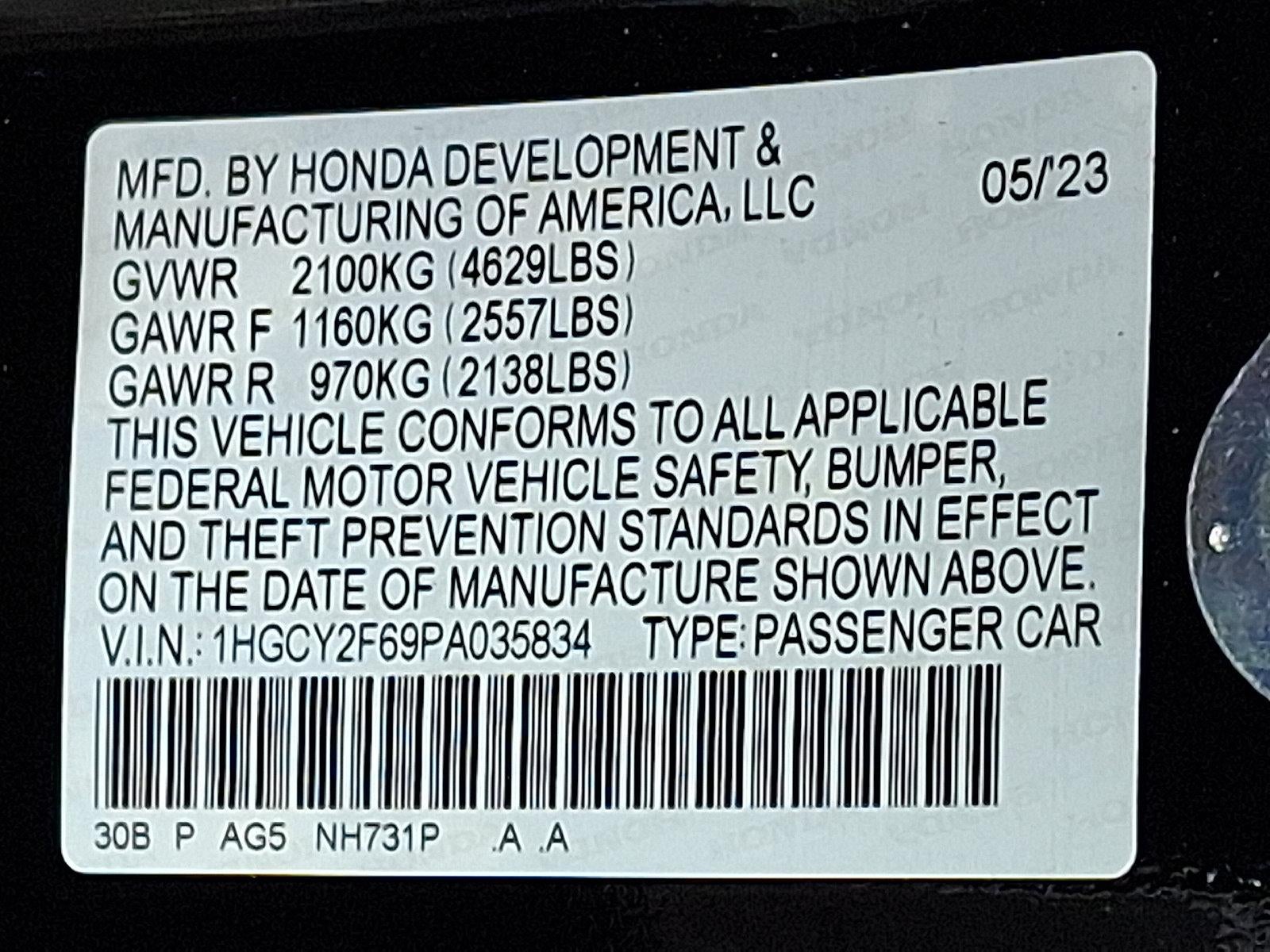 2023 Honda Accord Hybrid EX-L Sedan