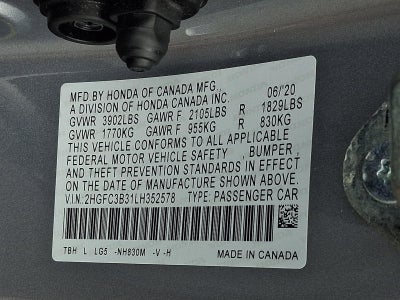 2020 Honda Civic Coupe EX CVT