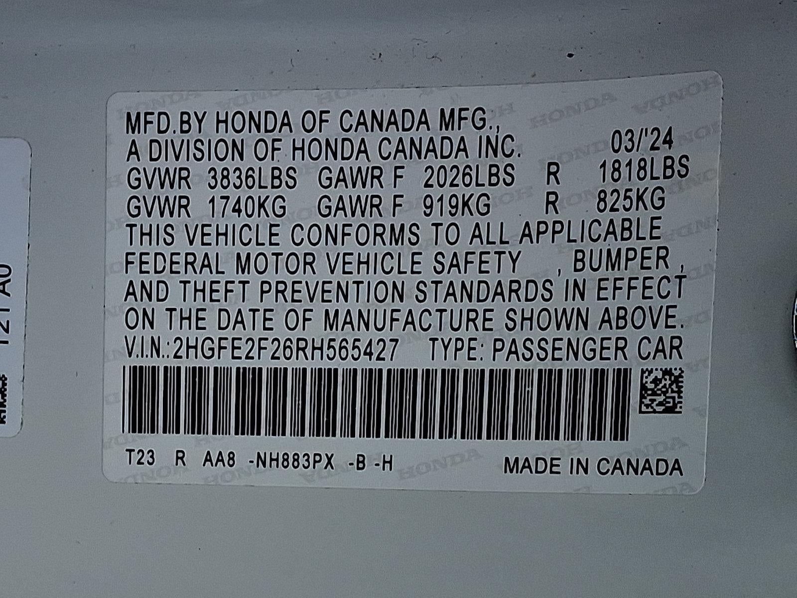 2024 Honda Civic Sedan LX CVT