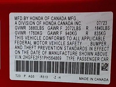 2023 Honda Civic Sedan Sport CVT