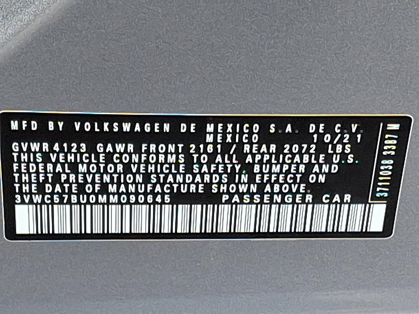 2021 Volkswagen Jetta S Auto