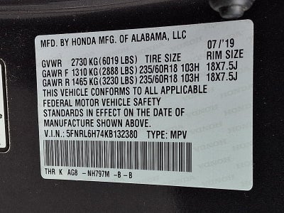 2019 Honda Odyssey EX-L Auto