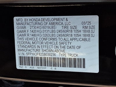 2025 Honda Ridgeline Black Edition AWD