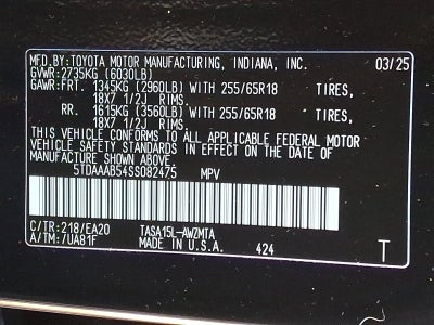 2025 Toyota Grand Highlander XLE AWD (Natl)