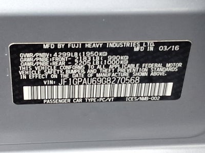 2016 Subaru Impreza Wagon 5dr CVT 2.0i Sport Limited