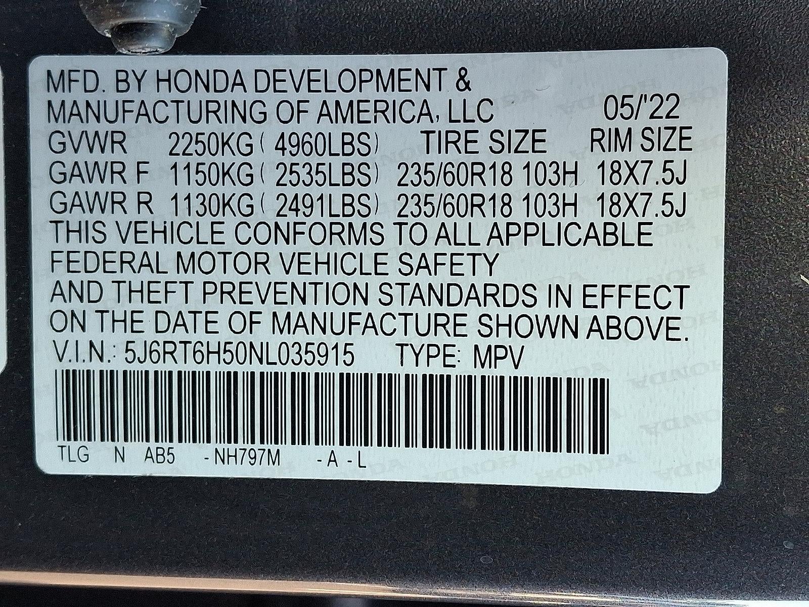 2022 Honda CR-V Hybrid EX AWD