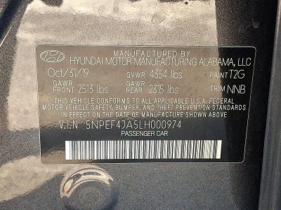 2020 Hyundai SONATA SEL 2.5L