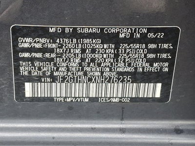 2022 Subaru Crosstrek Limited CVT