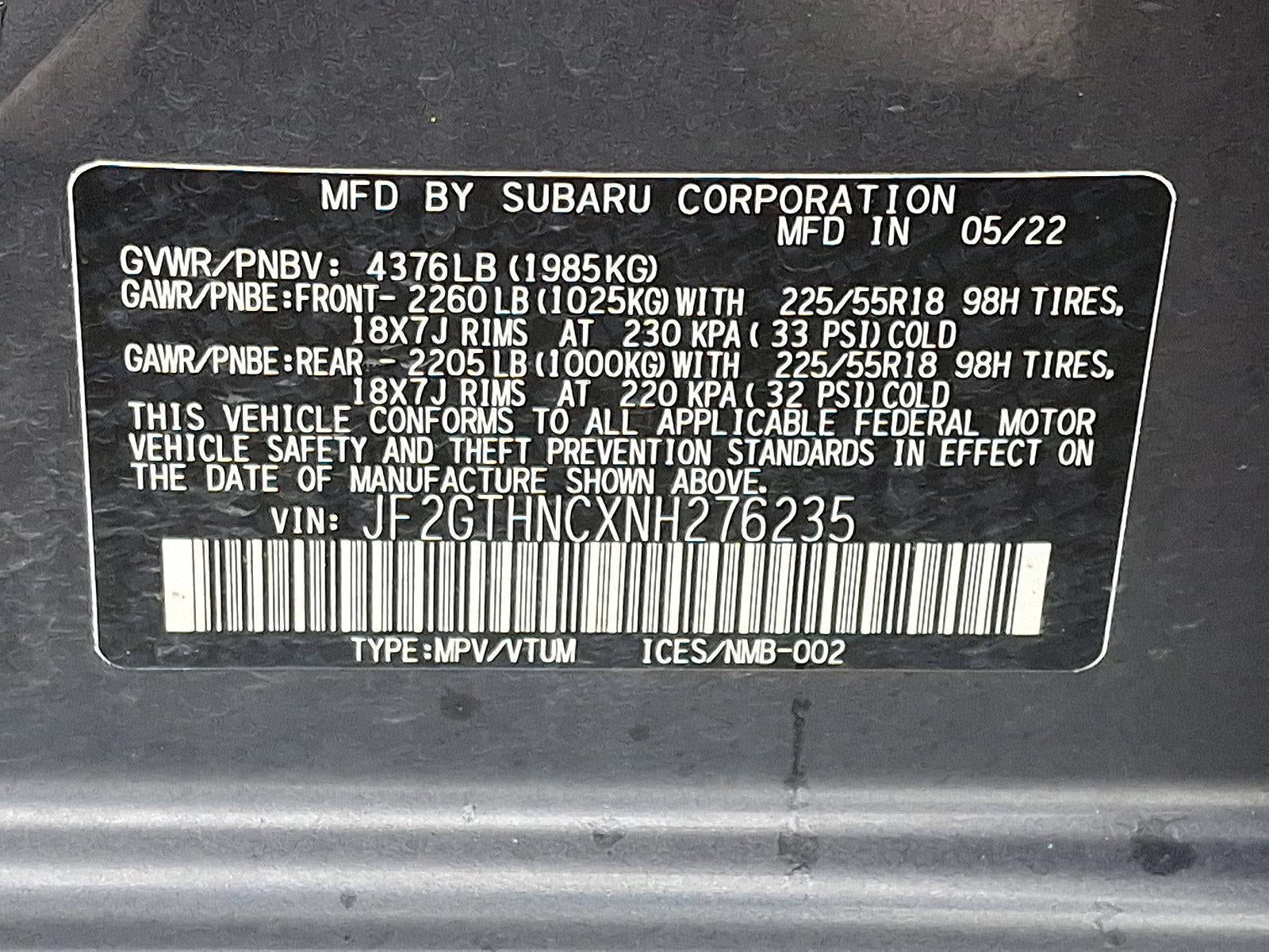 2022 Subaru Crosstrek Limited CVT