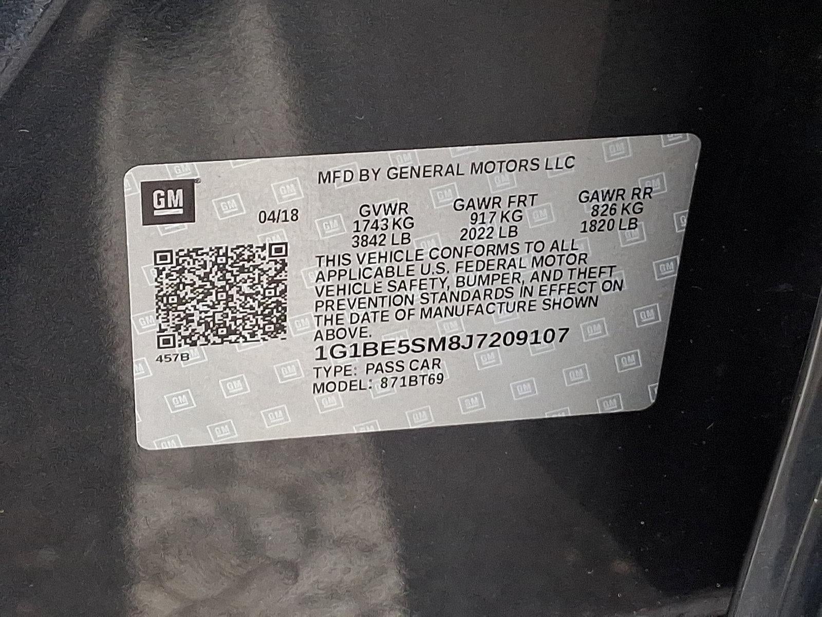 2018 Chevrolet Cruze Sedan LT (Automatic)