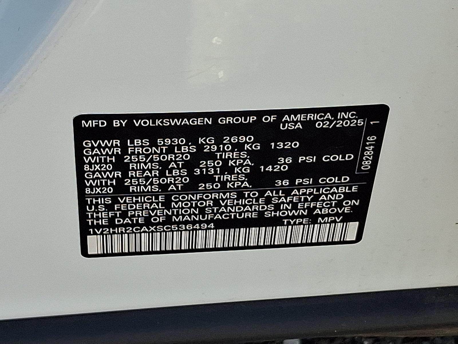2025 Volkswagen Atlas 2.0T SE w/Technology 4MOTION