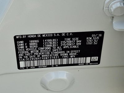 2016 Honda HR-V AWD EX-L CVT with Navigation