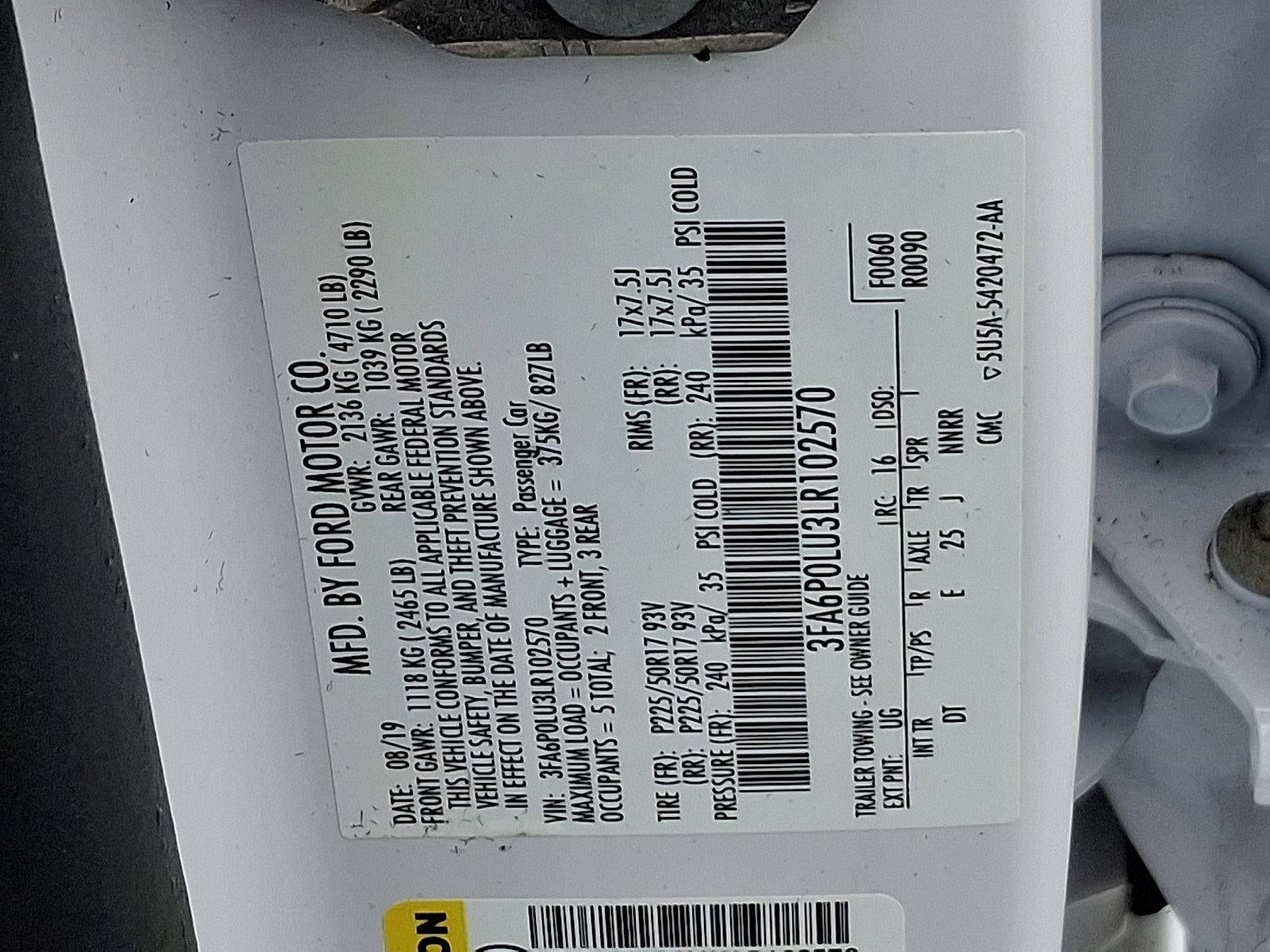 2020 Ford Fusion Hybrid SE FWD