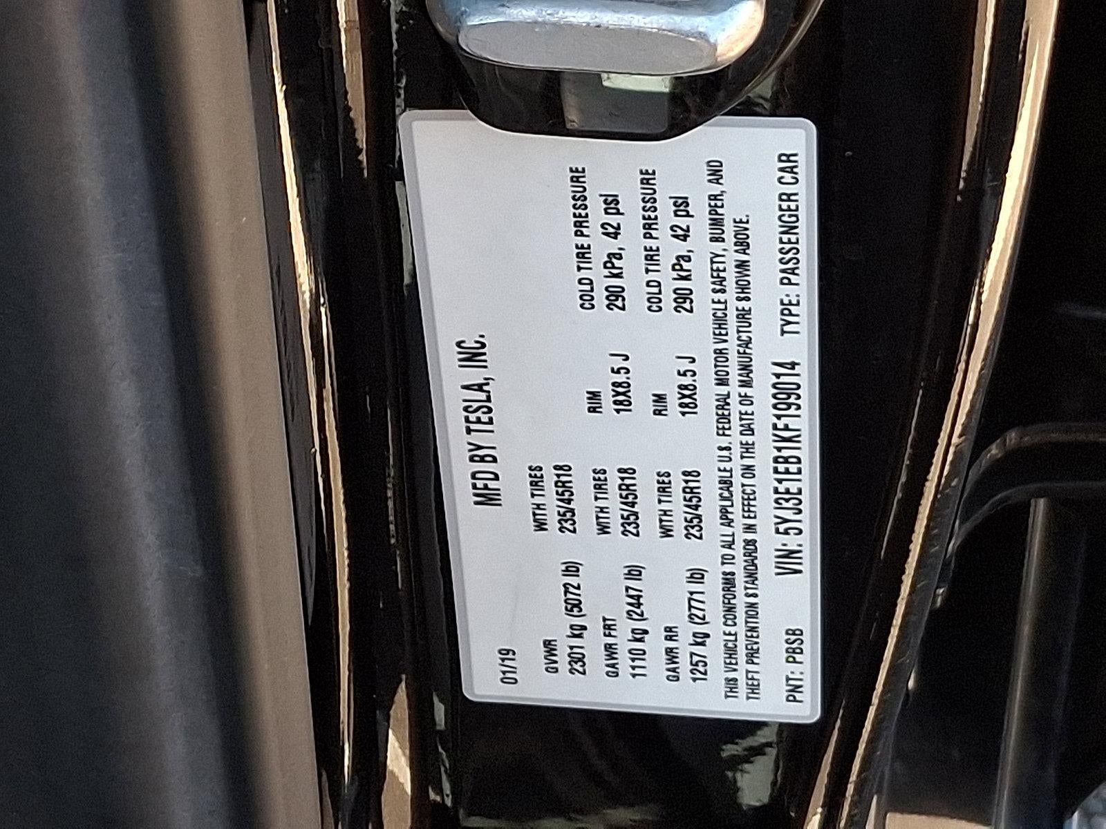 2019 Tesla Model 3 Long Range AWD