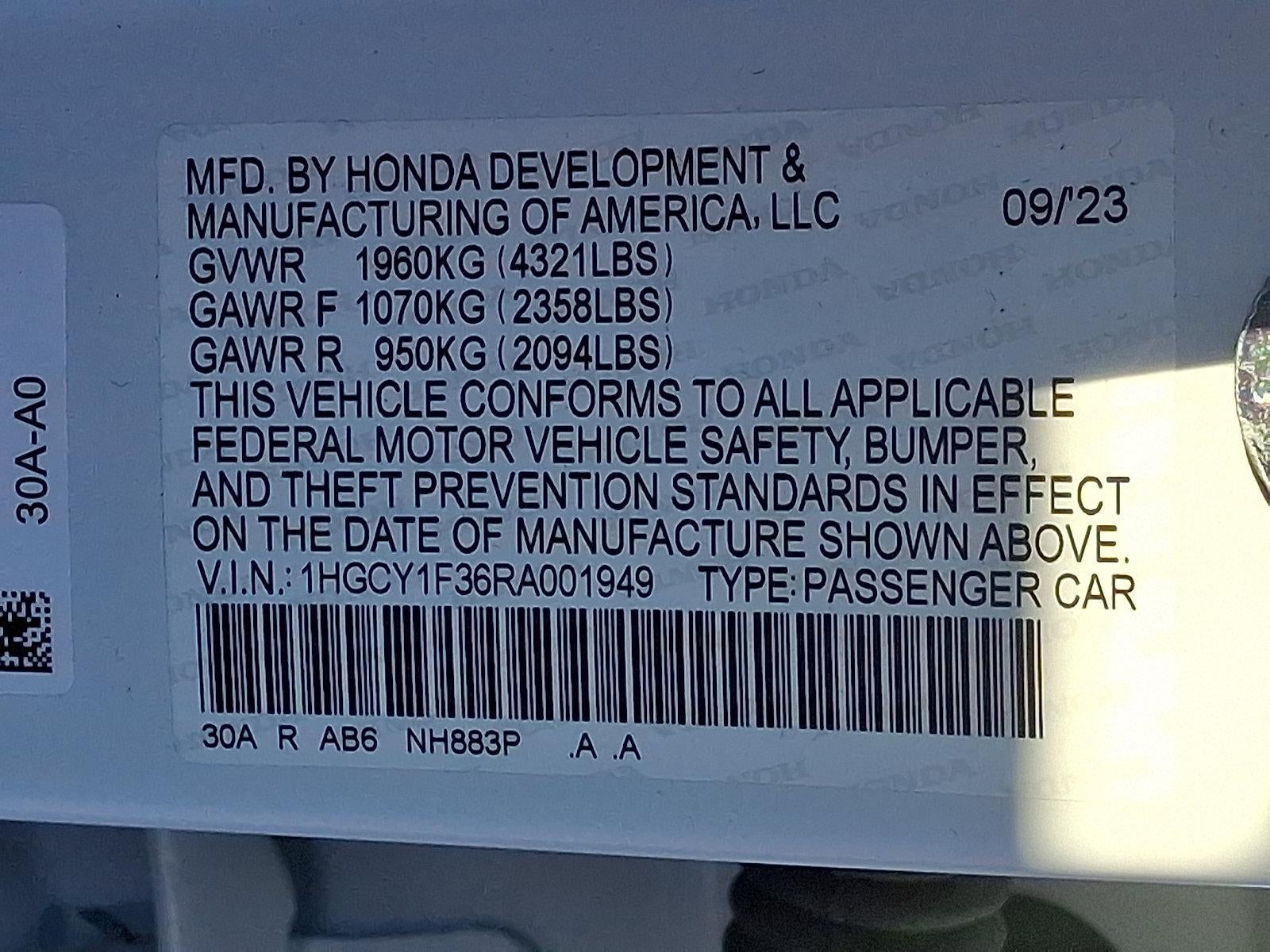 2024 Honda Accord Sedan EX CVT
