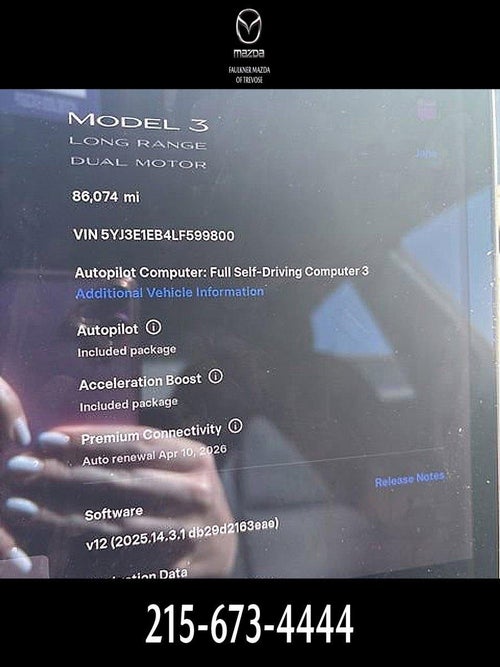 2020 Tesla Model 3 Long Range AWD
