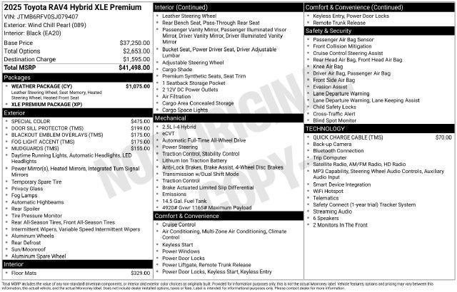 2025 Toyota RAV4 Hybrid XLE Premium AWD (Natl)