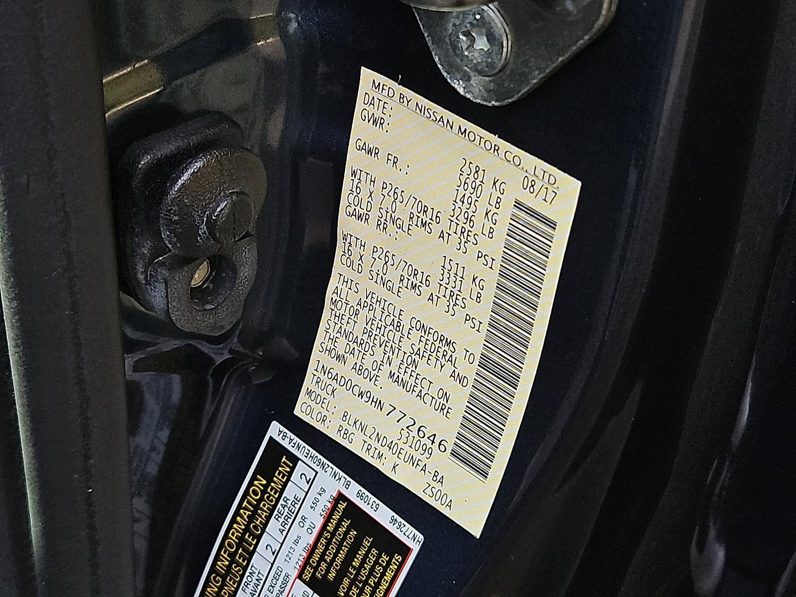 2017 Nissan Frontier SV V6 KING CAB®