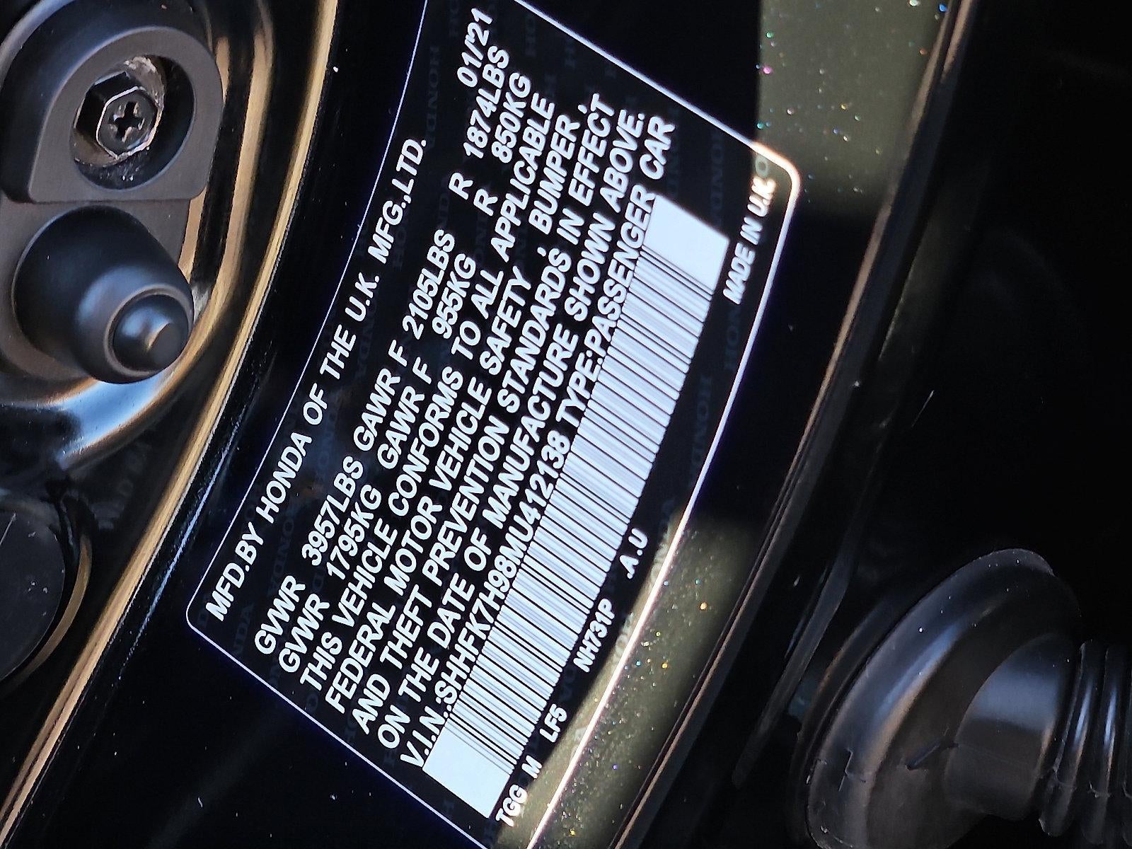 2021 Honda Civic Hatchback Sport Touring CVT