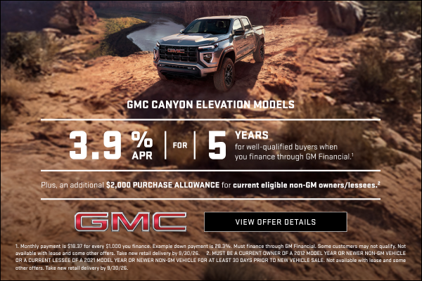 3.9% APR FOR 5 YEARS for well-qualified buyers when you finance through GM Financial.1

Plus, an ...