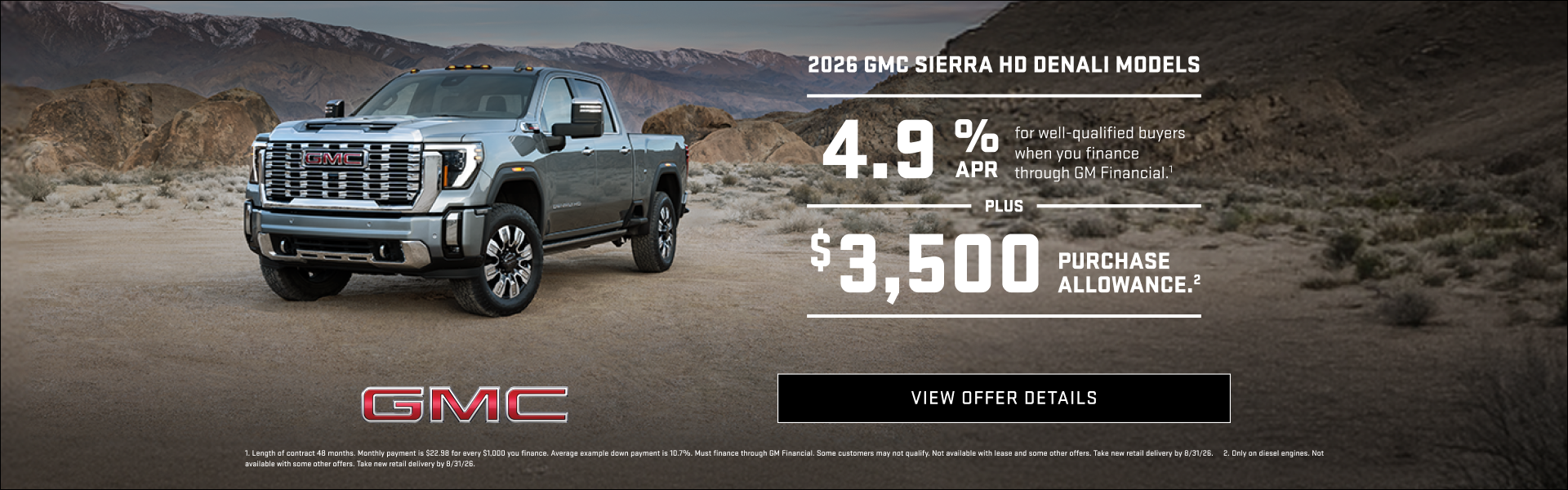 4.9% APR for well-qualified buyers when you finance through GM Financial.1

Plus, $3,500 PURCHASE...