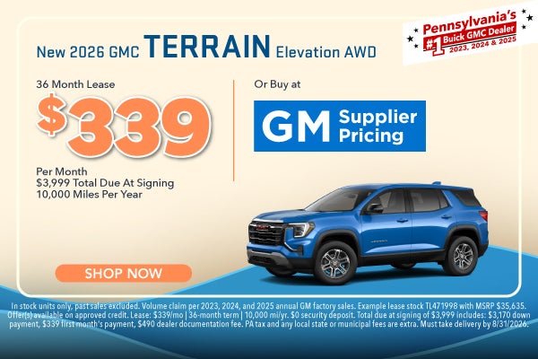 New 2026 GMC Terrain Elevation AWD