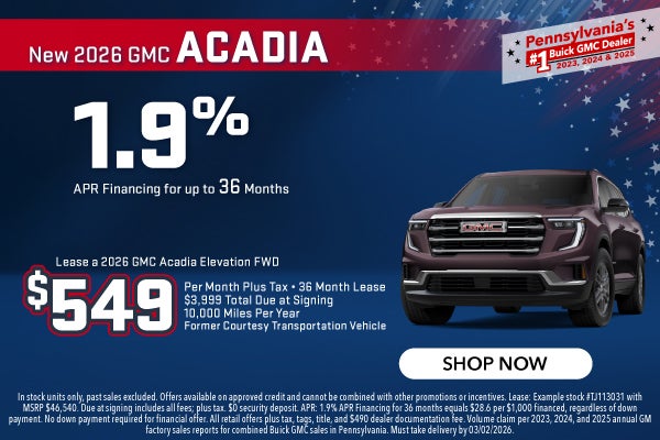 New 2026 GMC Acadia