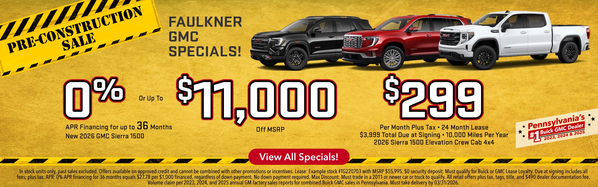 Faulkner GMC Specials! New 2026 GMC Sierra 1500